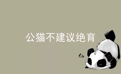 公猫不建议绝育