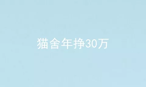 猫舍年挣30万