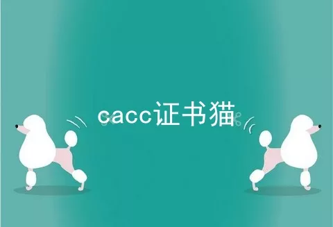 cacc证书猫