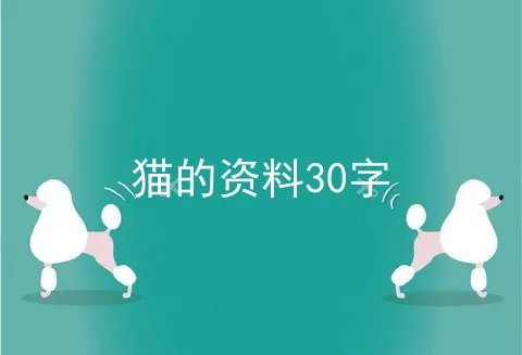 猫的资料30字