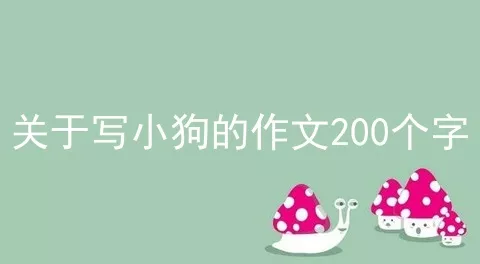 关于写小狗的作文200个字