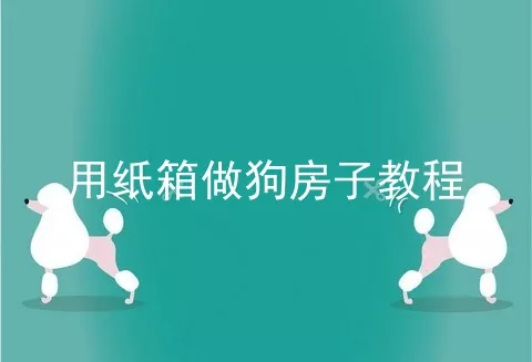 用纸箱做狗房子教程