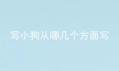 写小狗从哪几个方面写