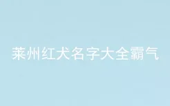 莱州红犬名字大全霸气