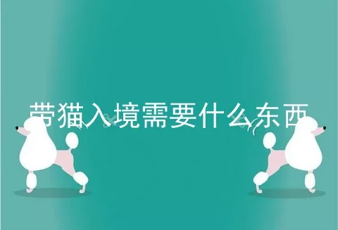 带猫入境需要什么东西