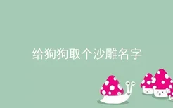 给狗狗取个沙雕名字