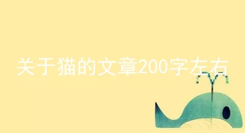 关于猫的文章200字左右