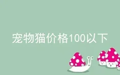 宠物猫价格100以下