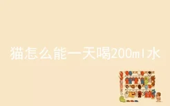 猫怎么能一天喝200ml水