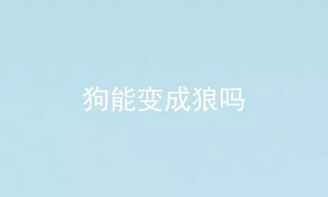 狗能变成狼吗