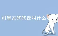 明星家狗狗都叫什么名字