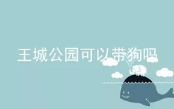 王城公园可以带狗吗