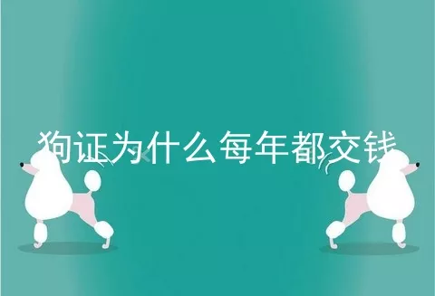 狗证为什么每年都交钱