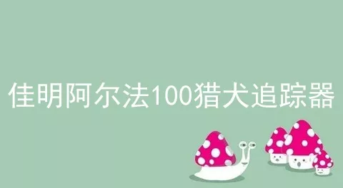 佳明阿尔法100猎犬追踪器