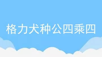 格力犬种公四乘四