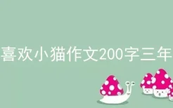 我喜欢小猫作文200字三年级