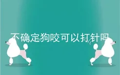 不确定狗咬可以打针吗