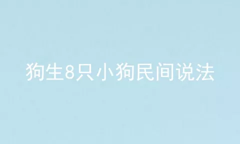 狗生8只小狗民间说法