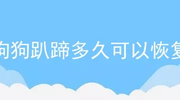 狗狗趴蹄多久可以恢复