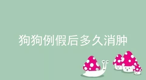 狗狗例假后多久消肿