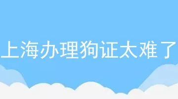 上海办理狗证太难了