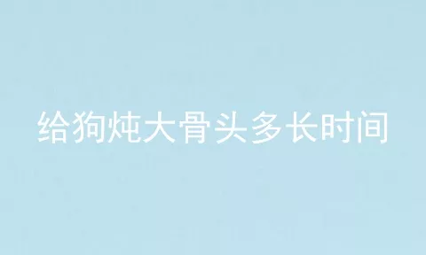 给狗炖大骨头多长时间