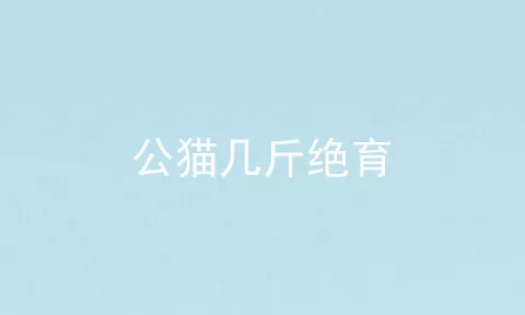 公猫几斤绝育