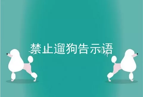 禁止遛狗告示语