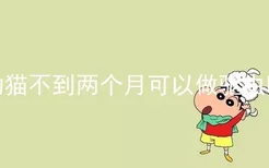 幼猫不到两个月可以做驱虫吗