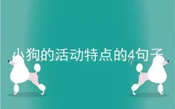 小狗的活动特点的4句子