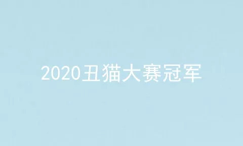 2020丑猫大赛冠军