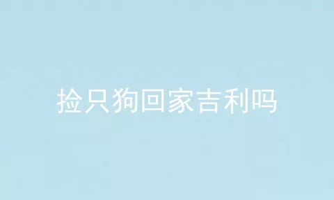 捡只狗回家吉利吗