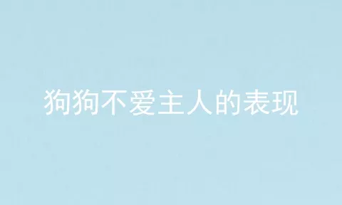 狗狗不爱主人的表现