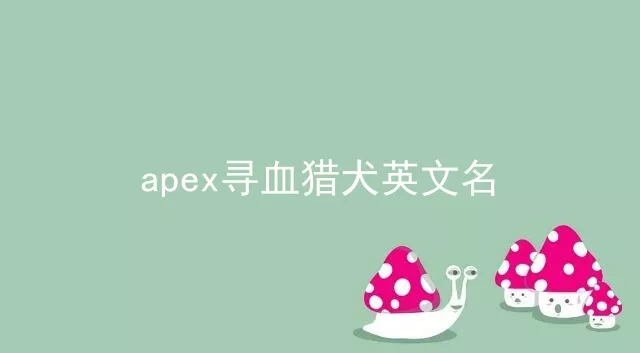 apex寻血猎犬英文名