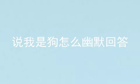 说我是狗怎么幽默回答