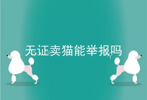 无证卖猫能举报吗