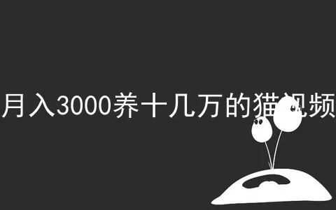 月入3000养十几万的猫视频