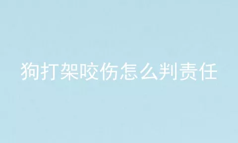 狗打架咬伤怎么判责任