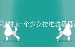 一只猫把一个少女拉进垃圾桶gif