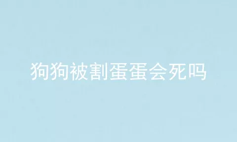 狗狗被割蛋蛋会死吗