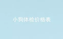 小狗体检价格表