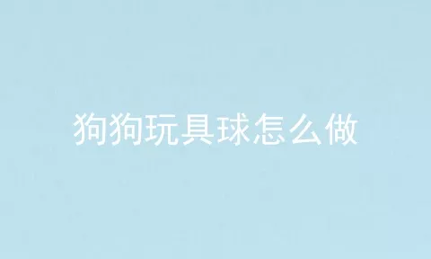 狗狗玩具球怎么做