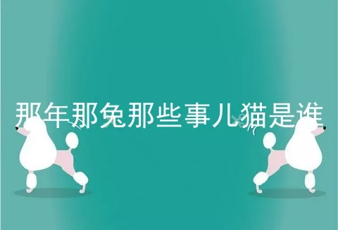 那年那兔那些事儿猫是谁