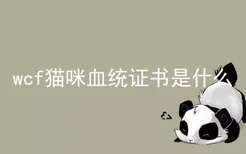 wcf猫咪血统证书是什么