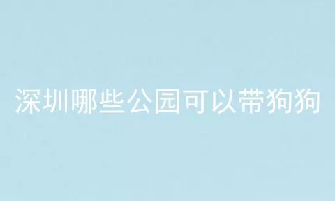 深圳哪些公园可以带狗狗