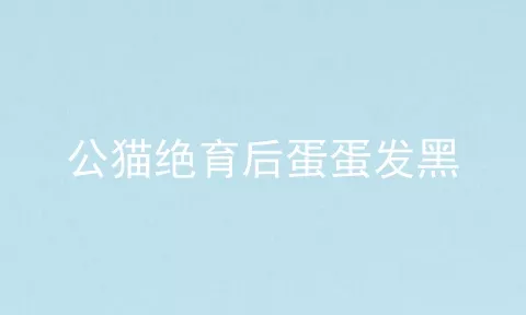 公猫绝育后蛋蛋发黑