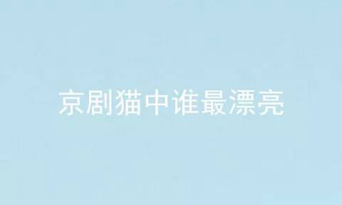 京剧猫中谁最漂亮