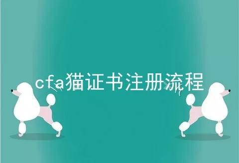 cfa猫证书注册流程