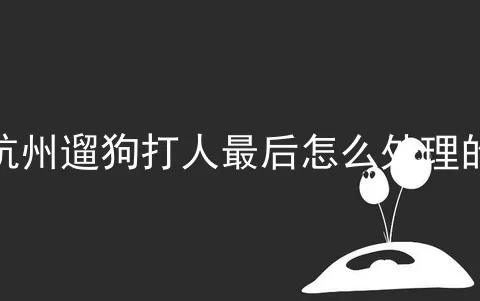 杭州遛狗打人最后怎么处理的