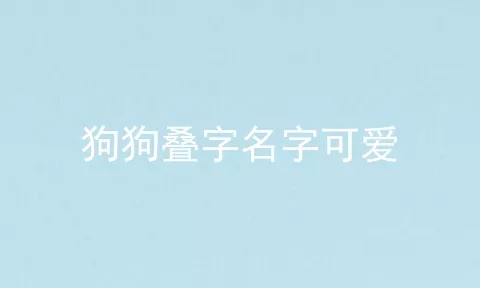 狗狗叠字名字可爱